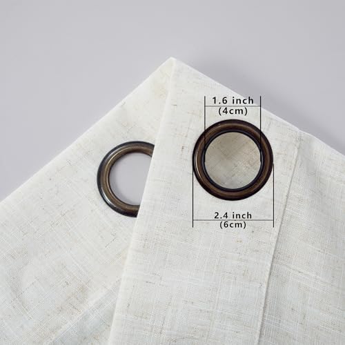 KOUFALL 120 Inch Curtains Extra Long Bronze Grommet Linen Sheer Tall