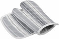 Quilted Cotton Terry Cloth Oven Mitt, Pot Holder Grey Gradient Strips