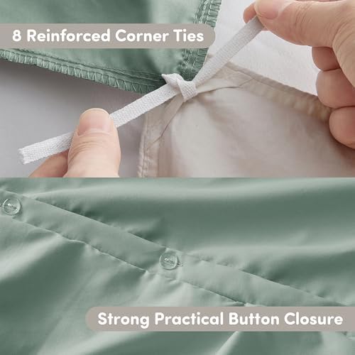 Nestl California King Duvet Cover Sage Green - Soft Double Brushed
