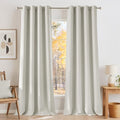 NICETOWN Natural Room Darkening Curtains 84 inches Long for Living