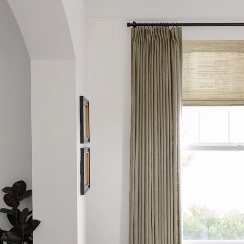 TWOPAGES Taupe Grey Blackout Pinch Pleat Curtain 72 Inches Long for