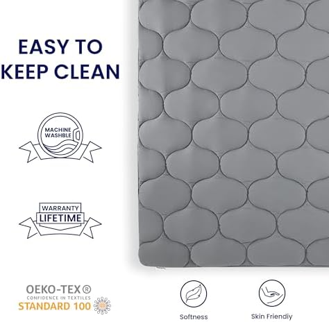 SLEEP ZONE Cooling Mattress Topper Queen, Extra Thick Mattress Pad