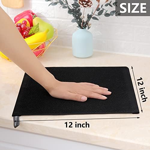 Homaxy 100% Cotton Waffle Weave Kitchen Dish Cloths, 12 x 12 Inches