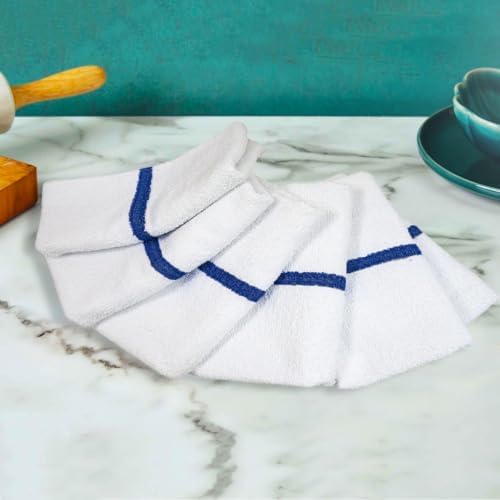 CASA COPENHAGEN Classic Bar Mop Towels - Pack of 12, 10"x10" 100%