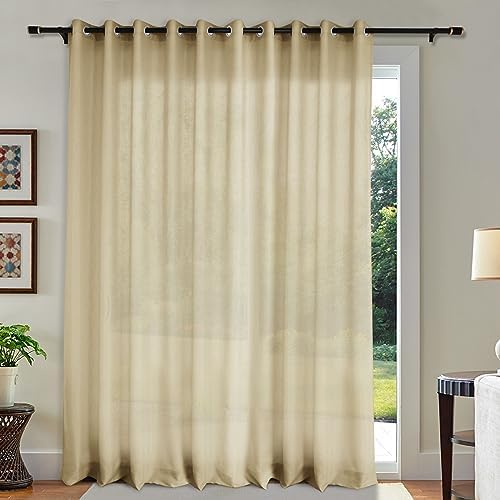 Macochico Extra Long 52''W x 120" L Grommet Linen Sheer Curtains