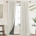 KOUFALL Back Tab Linen Blackout Curtains
