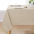 DWCN Rectangle Faux Linen Tablecloth, Table Cover, 54 x 108 Inch