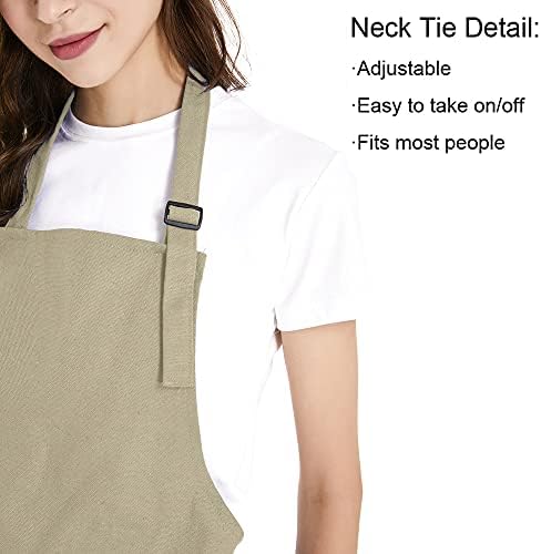 TOPTIE Cotton Canvas Adjustable Bib Apron and Chef Hat Set for Men