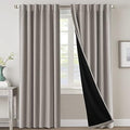 H.VERSAILTEX 100% Blackout Curtains for Bedroom with Black Liner Full