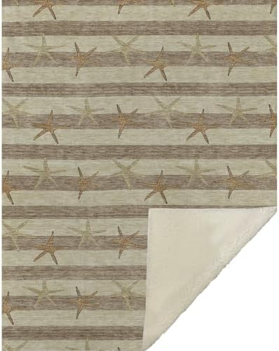 Addison Rugs ASB191 Tan 50" x 70" Oversized Sherpa Throw Blanket