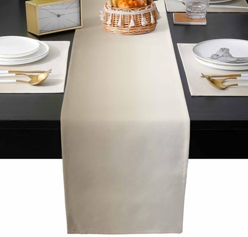 Vintage Table Runner and Placemats Set of 6 Gradient Beige Brown