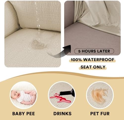 PrinceDeco Waterproof Couch Cover for 2 Cushion Loveseat