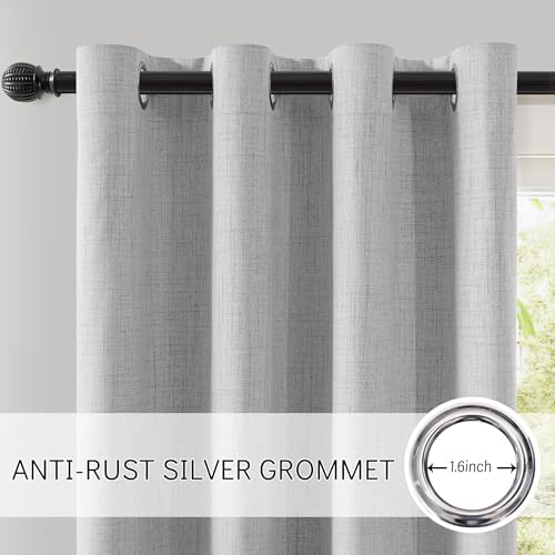 ChrisDowa 100% Blackout Curtain for Bedroom Linen Drapes 63 Inch