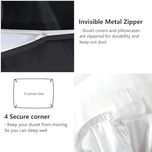 Duvet Cover Queen Size, Reversible King Duvet Cover Set with