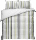 Black Green Stripes California King Duvet Cover Set, Country Vintage