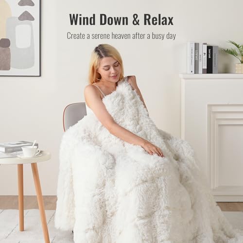 Uttermara Fluffy Weighted Blanket for Adults 20lbs Queen Size, 60"x80"