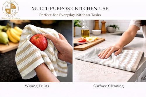 Set of 12 Cotton Kitchen Towels, Dish Cloths, Kitchen Washcloths