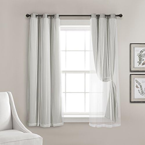 Lush Decor Sheer Grommet Curtains With Insulated Blackout Lining
