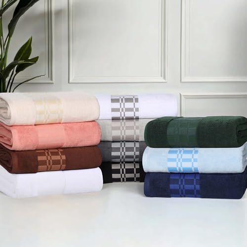 SUPERIOR 6-Piece Cotton Towel Set, Geometric Design, Dobby Border