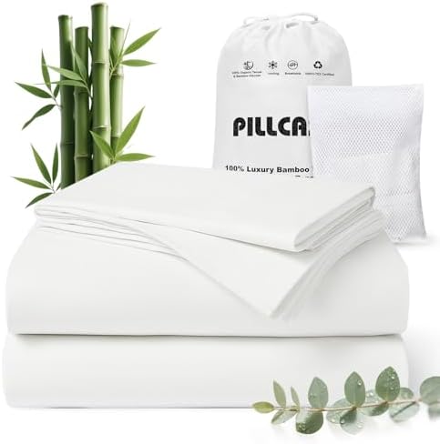 100% Bamboo Viscose & Lyocell Tencel Sheets Set Queen Size,Cooling &