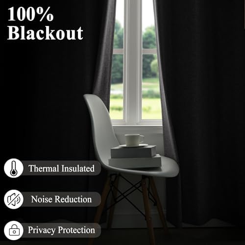 Frelement 52" W x 108" L Total Light Blocking Linen Pinch Pleated