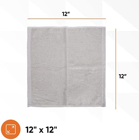 Superio Cotton Terry Washcloths Grey Towels 100% Cotton Cleaning Cloth