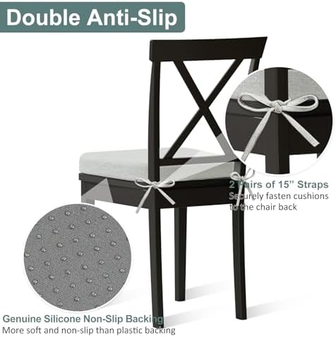 Shinnwa Dining Chair Cushions, Patented Design Molded Memory Foam
