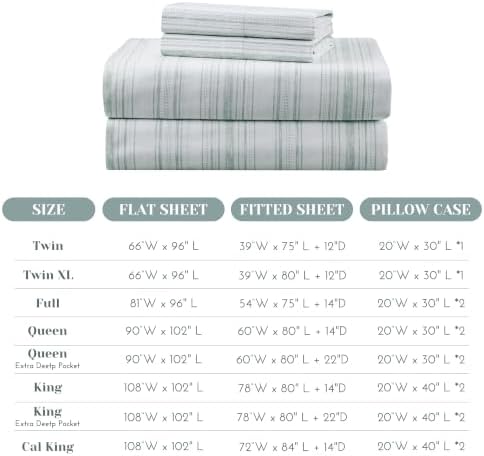 Comfort Spaces 100% Cotton Percale Sheets Twin Sheet Set 3 Pcs, Good