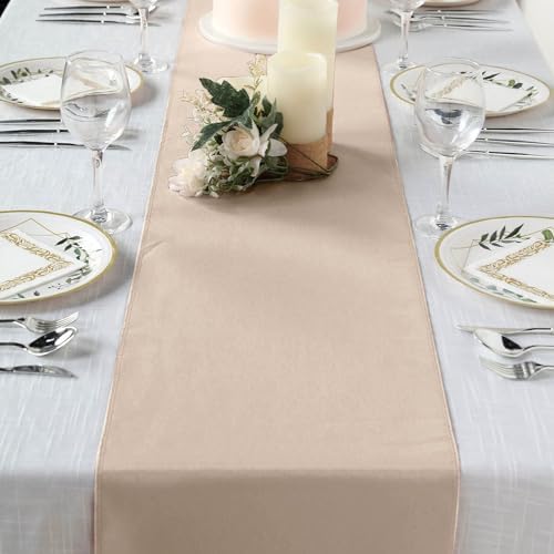 5 pcs 12 x 108-Inch Nude Polyester Table Top Runners - Wedding Party