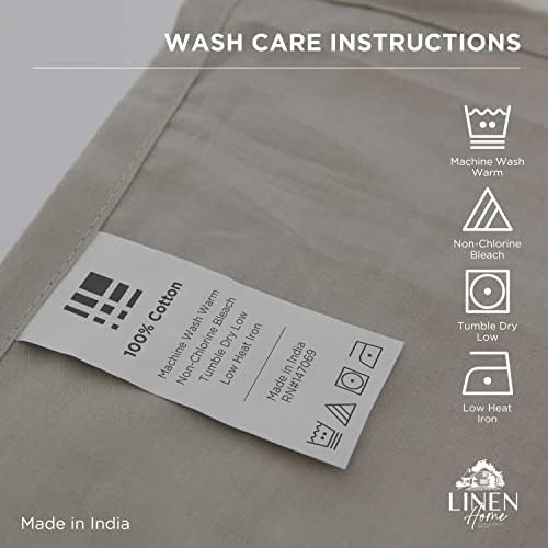 Linen Home King Size Flat Sheet Only 100% Cotton Percale, Charcoal