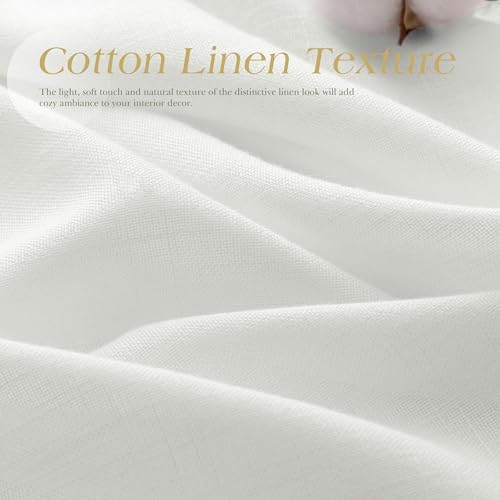 Ivory 100 x 108 inch Linen Curtains for Living Room Divider Light