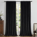 Joydeco 100% Blackout Curtains Velvet Black Out Curtain 120 Inch