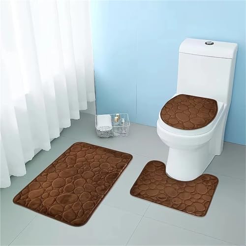 3PCS/Set Bath Mats Soft Quick Dry Bathroom Soft Rugs Water Absorption