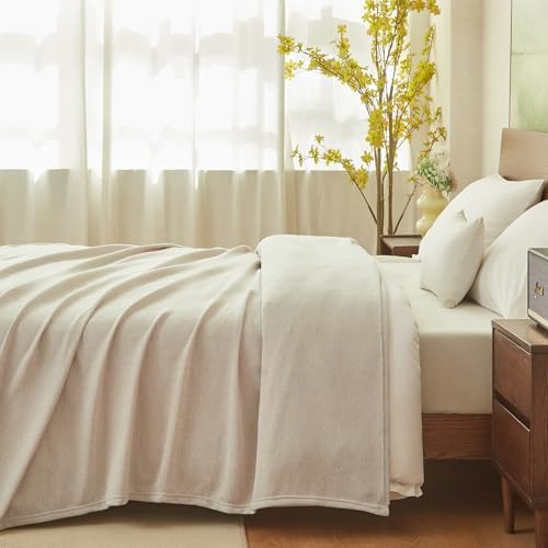 COOVA Lightweight Knit King Blanket for Bed, Decorative Blanket, Soft