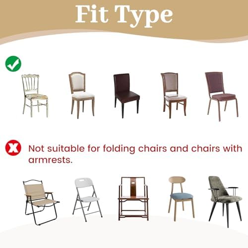 Rakila 4PC Parson Skirt Removable Chair Covers Stretch Spandex
