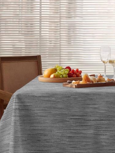 Gray Material Texture Rectangle Tablecloth 60 x 120 Inches Rustic