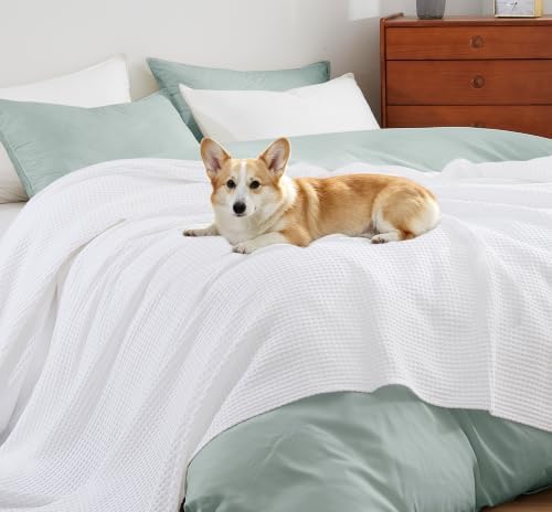 100% Egyptian Cotton Waffle Weave Blanket King Size for Bed, 320 GSM