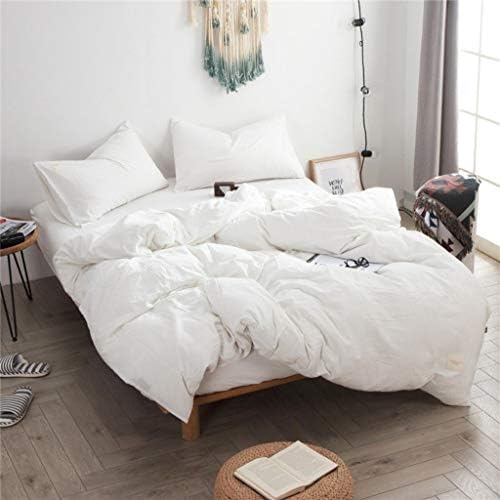 3-piece Bedding Set 100% Natural Washed Cotton Linen Like Textured