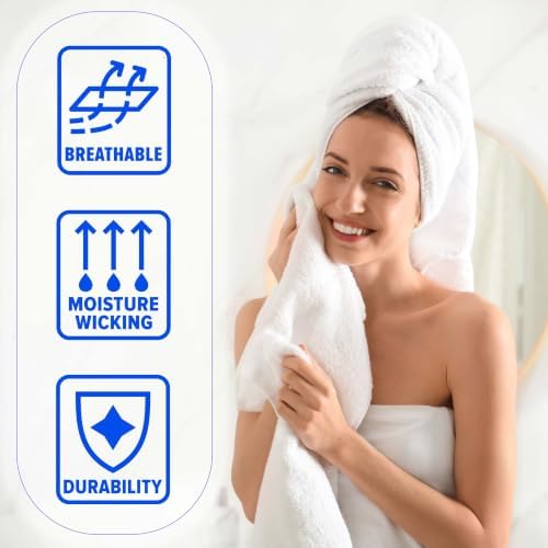 SUPERIOR Cotton Marble Jacquard Border Quick Dry Towel Set, 12 Piece