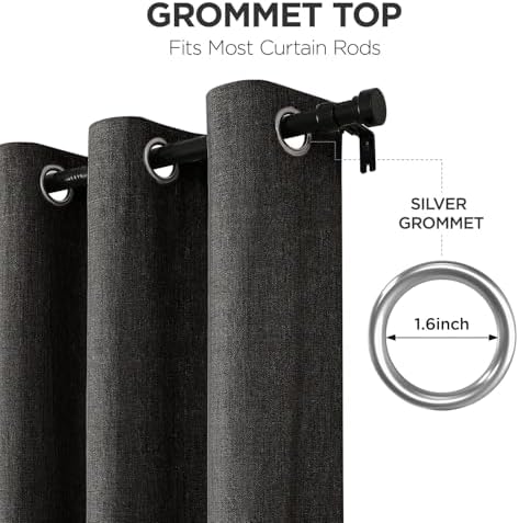 Joydeco Blackout Curtains 96 Inches Long 2 Panels Burg, Room Darkening