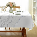 Marble Texture Print Square Table Cloth, Waterproof Duty Vinyl Plaid