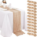 12 Pack Beige Cheesecloth Table Runner 20 x120 Inch - 10FT Boho Rustic