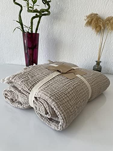 Muslin Blanket 100% Cotton, 4 Layers Bedspread, Soft Turkish Cotton