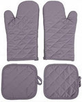 Oven Mitts Heat Proof Cotton Non Slip Kitchen Oven Gloves (Gray)