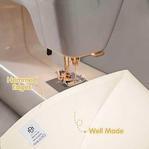 BRILLMAX 8 Pack Ivory Round Tablecloths 90 Inch for 60" Tables