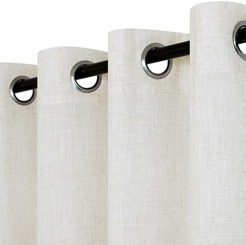 Off White 108 Inches Long Curtains for Living Room 2 Panel Set Rustic