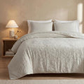 HiEnd Accents Porto Matelassé 2 Piece Twin Light Taupe Duvet Cover Set