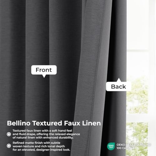 HPD Half Price Drapes Bellino Textured Faux Linen Room Darkening