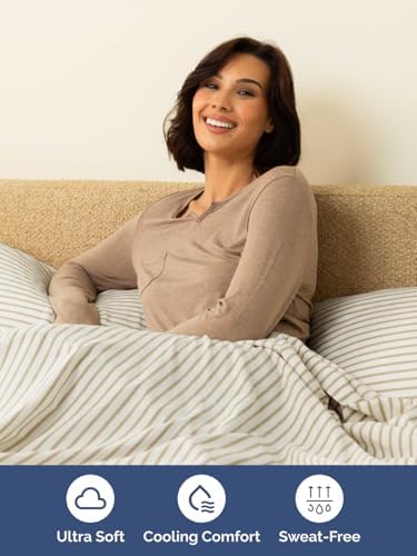 Extra Deep Full Sheet Set - 4 Piece Breathable & Cooling - Beige