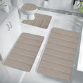 Bathroom Rug Sets 4 Piece, Non Slip Memory Foam Bathroom Rugs, Machine